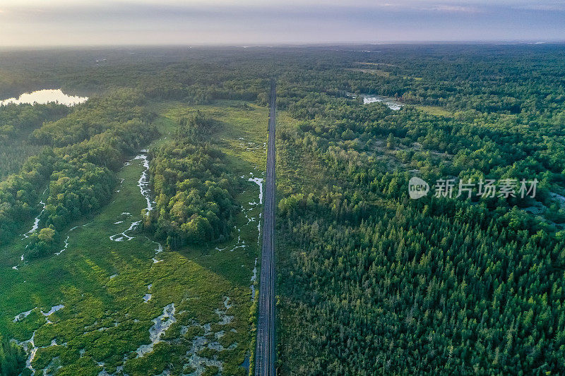 黄昏时的Muskoka Torrance Barrens Dark-Sky保护区，Gravenhurst，加拿大